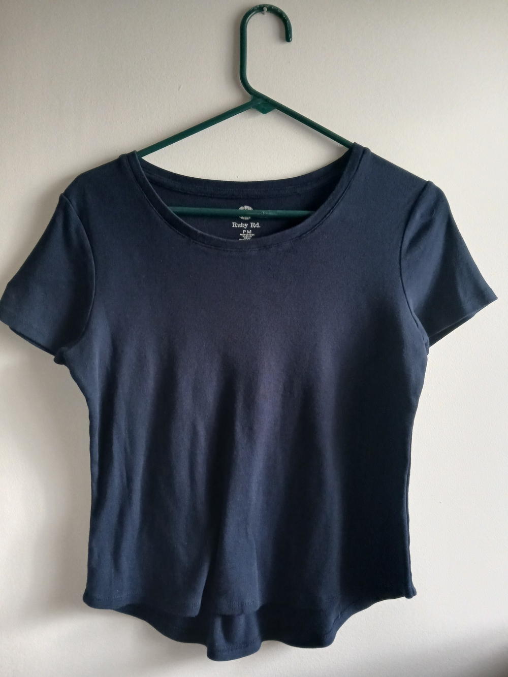 Ruby Rd. Women's Navy Short Sleeve Scoop Neck Top